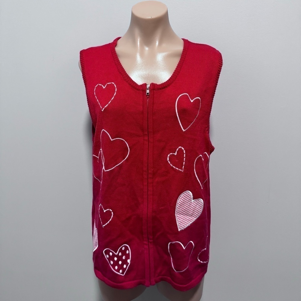 Southern Lady Hearts Valentines Day Love Sweater Vest Red Cupid Kitschy
